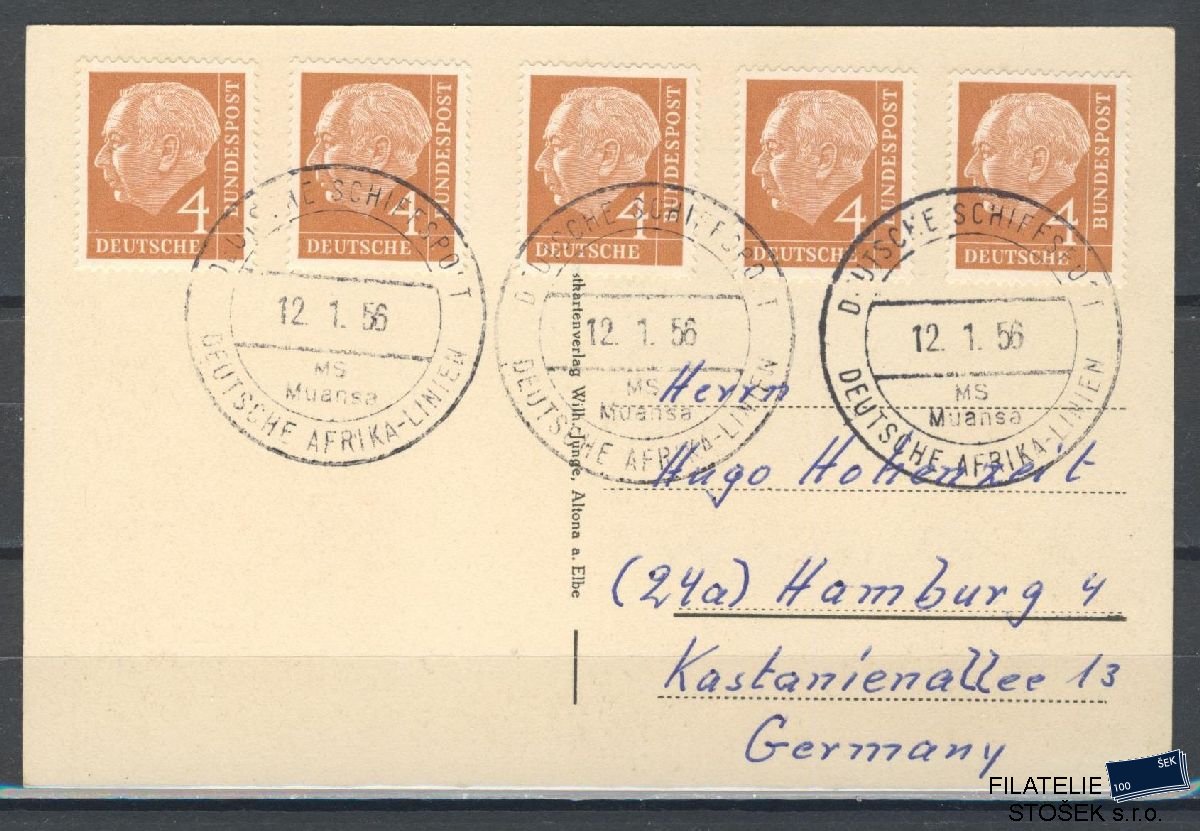Lodní pošta celistvosti - Deutsche Afrika Linien - MS Muansa
