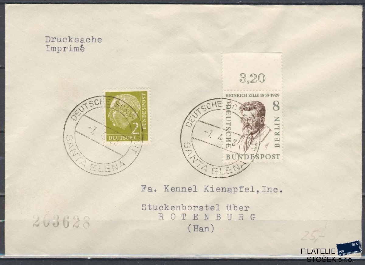 Lodní pošta celistvosti - Deutsche Schifpost - MS Santa Elena