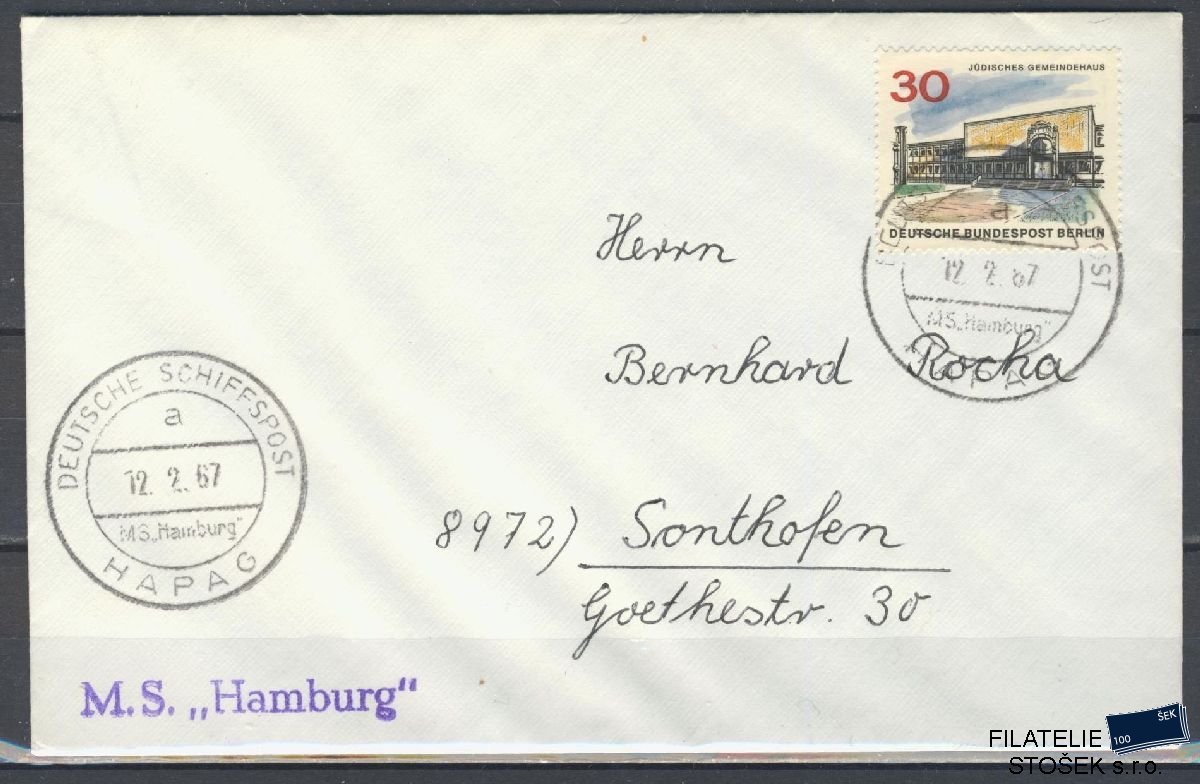 Lodní pošta celistvosti - Deutsche Schifpost - MS Hamburg