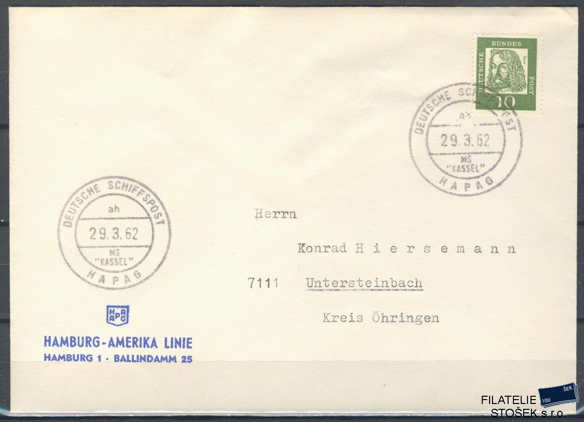 Lodní pošta celistvosti - Deutsche Schifpost - MS Kassel