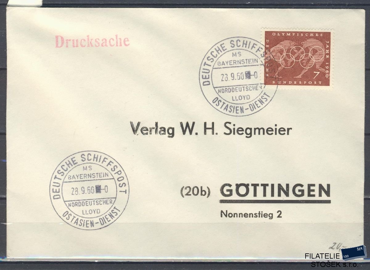 Lodní pošta celistvosti - Deutsche Schifpost - MS Norddeutsche Lloyd