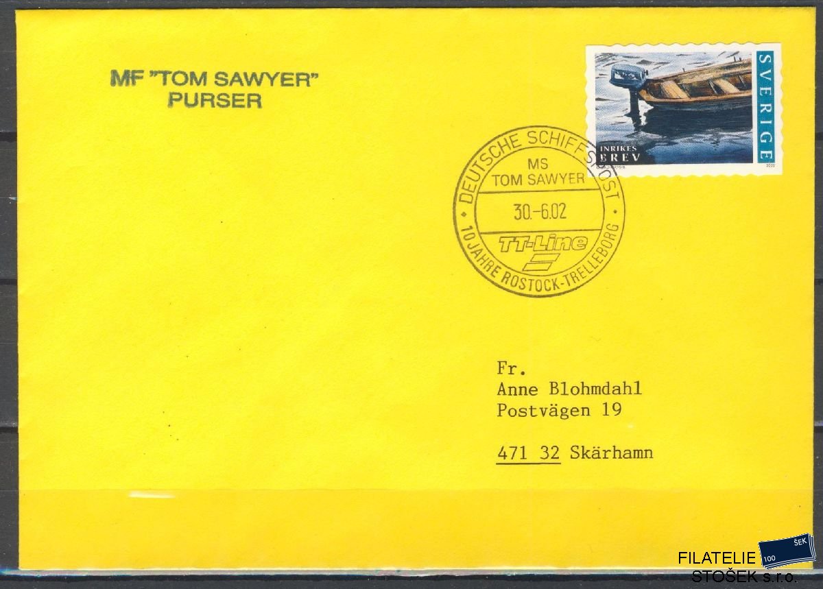 Lodní pošta celistvosti - Deutsche Schifpost - MS Tom Sawyer