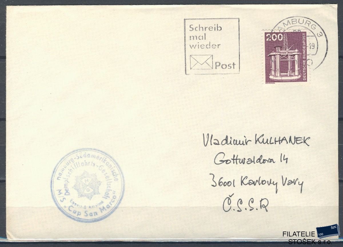 Lodní pošta celistvosti - Deutsche Schifpost - MS Cap San Marco