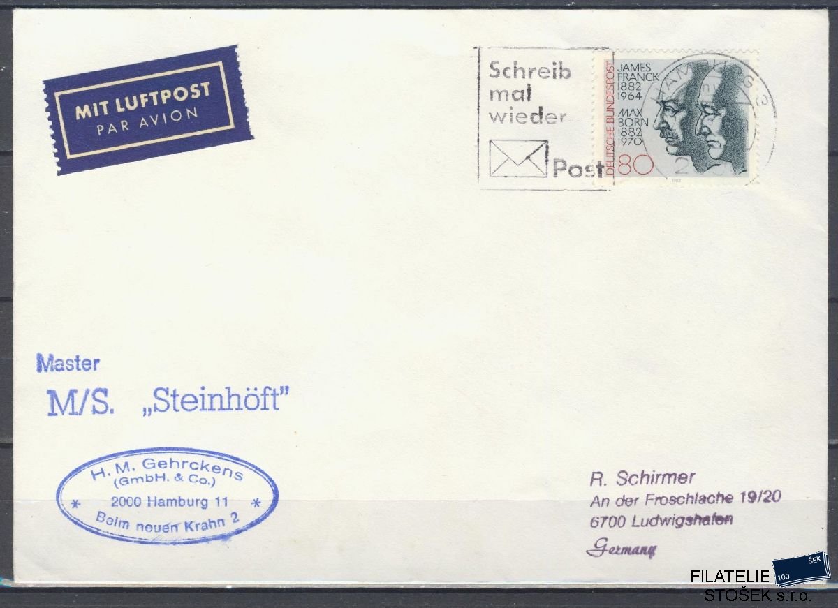 Lodní pošta celistvosti - Deutsche Schifpost - MS Steinhoft