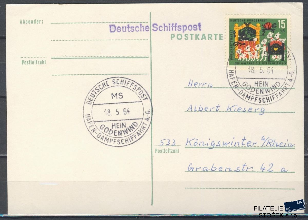 Lodní pošta celistvosti - Deutsche Schifpost - MS Hein Godenwind