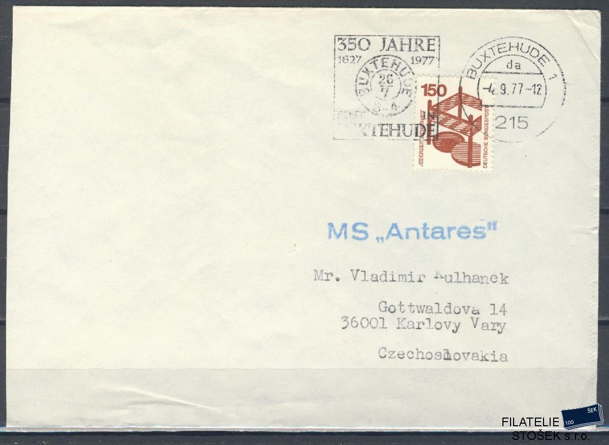 Lodní pošta celistvosti - Deutsche Schifpost - MS Antares