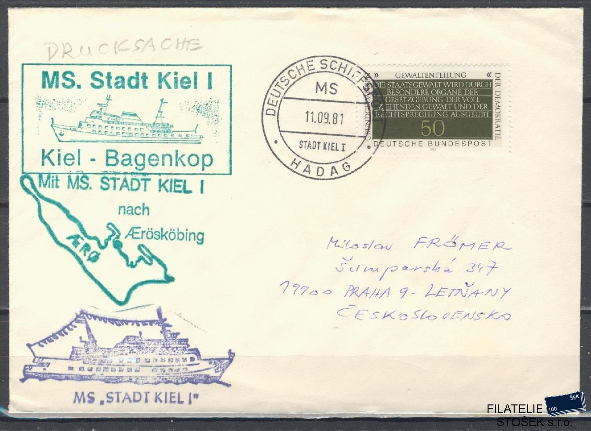 Lodní pošta celistvosti - Deutsche Schifpost - MS Hadag