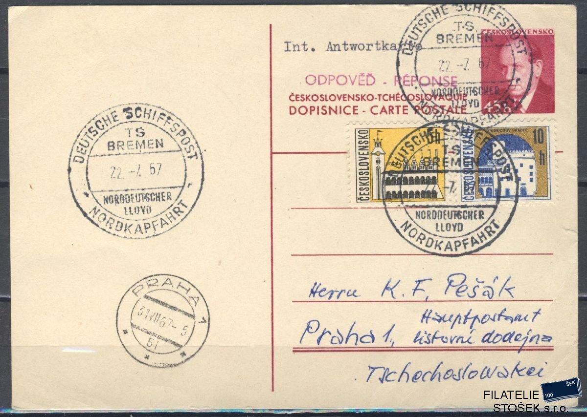Lodní pošta celistvosti - Deutsche Schifpost - MS Bremen