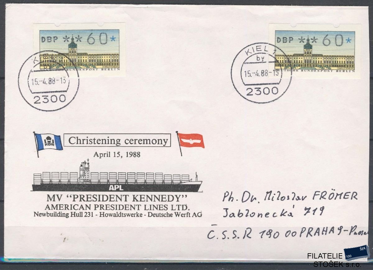 Lodní pošta celistvosti - Deutsche Schifpost - MS President Kennedy