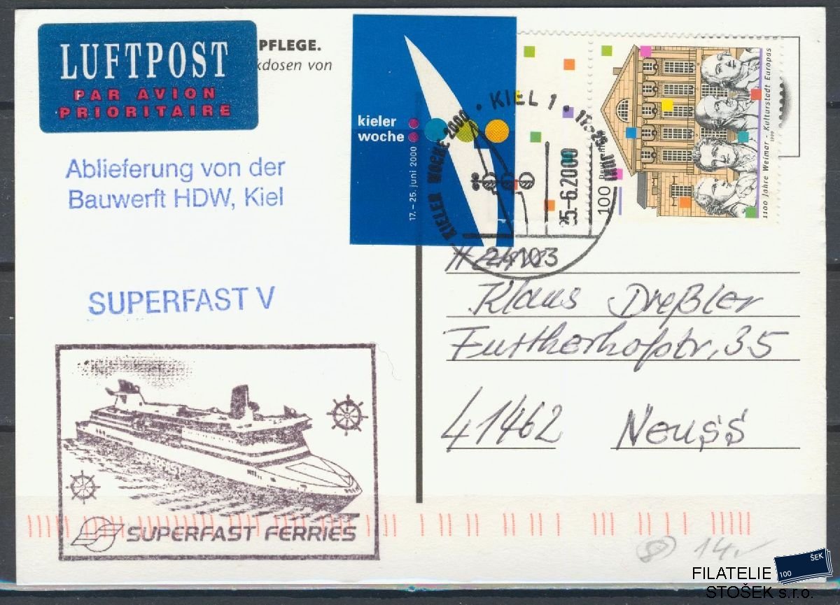 Lodní pošta celistvosti - Deutsche Schifpost - MS Superfast V