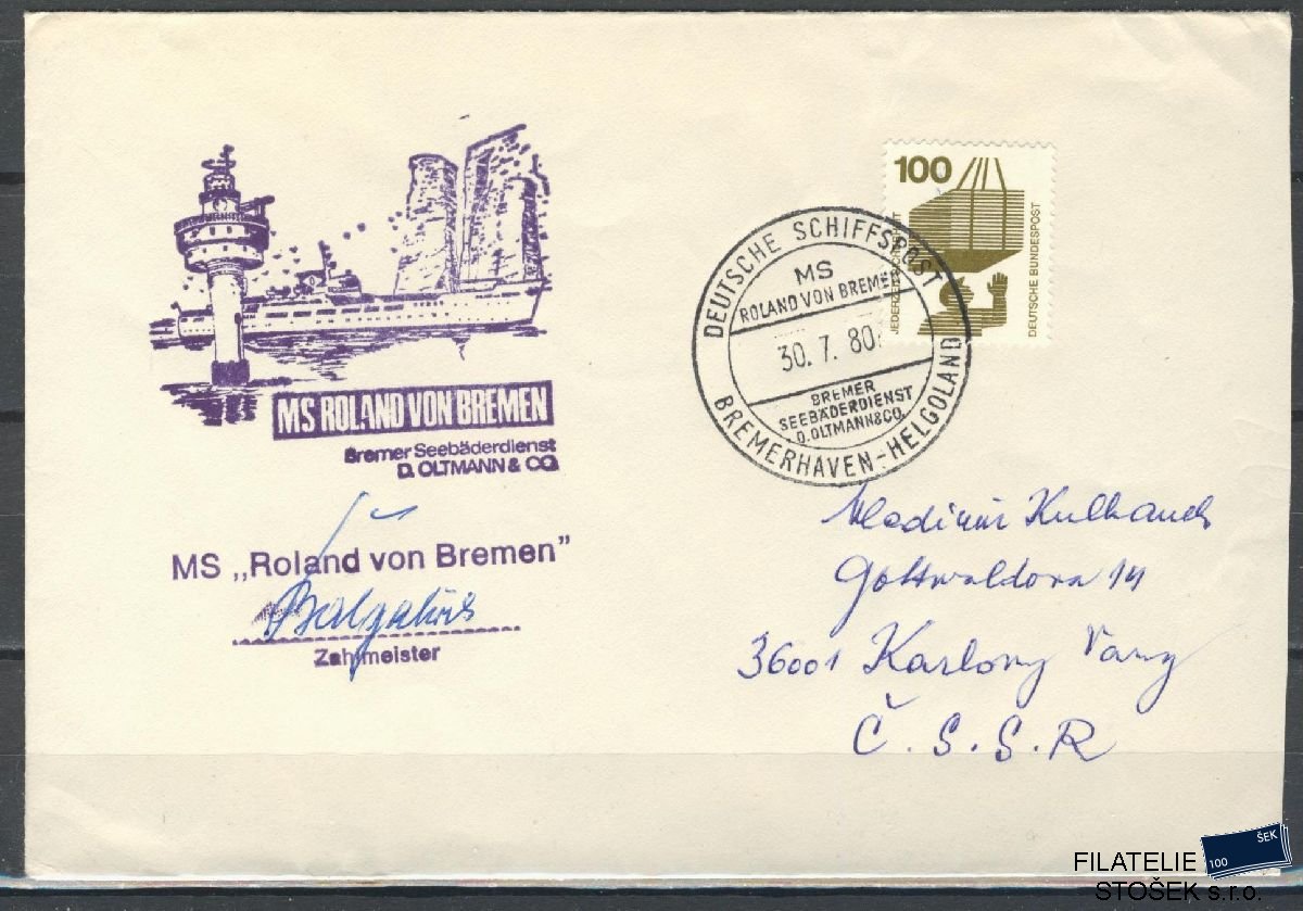 Lodní pošta celistvosti - Deutsche Schifpost - MS Roland von Bremen