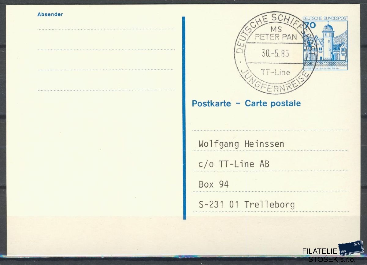 Lodní pošta celistvosti - Deutsche Schifpost - MS Peter Pan