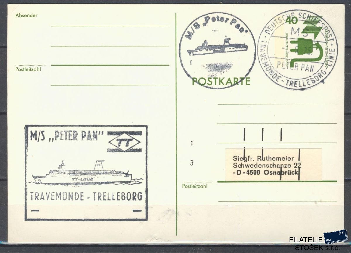 Lodní pošta celistvosti - Deutsche Schifpost - MS Peter Pan