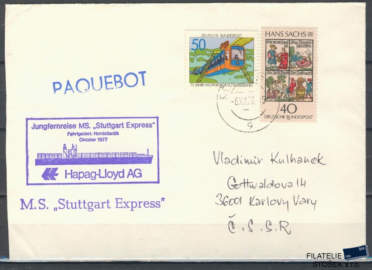 Lodní pošta celistvosti - Deutsche Schifpost - MS Stuttgart Expres