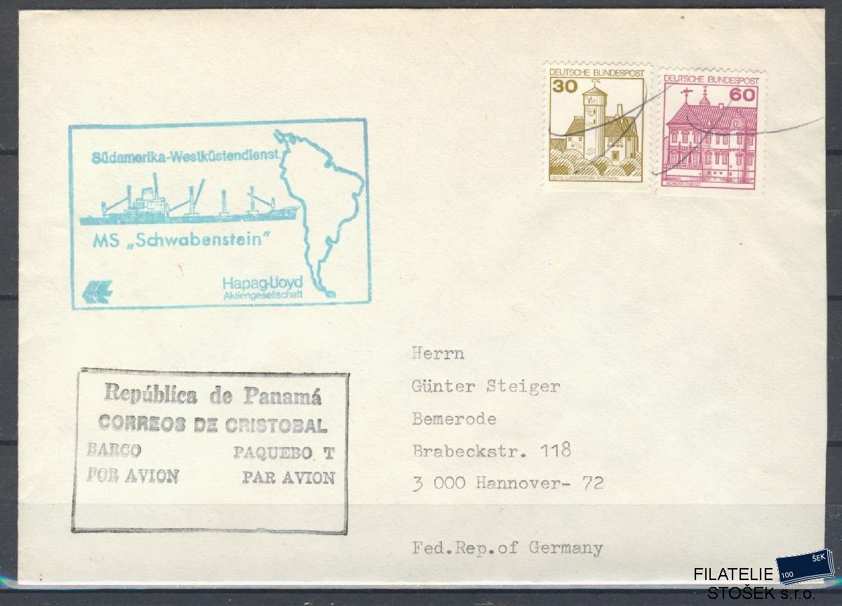 Lodní pošta celistvosti - Deutsche Schifpost - MS Schwabenstein