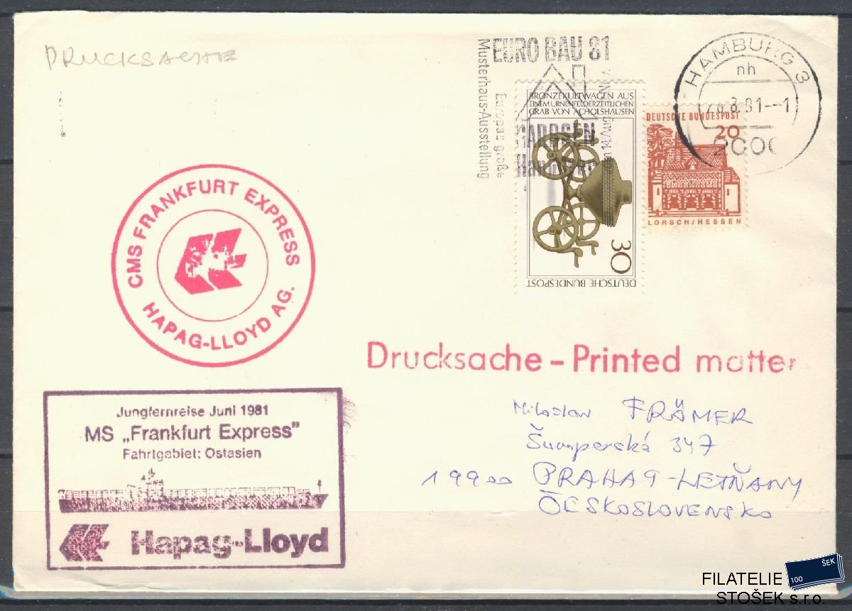 Lodní pošta celistvosti - Deutsche Schifpost - MS Frankfurt Express