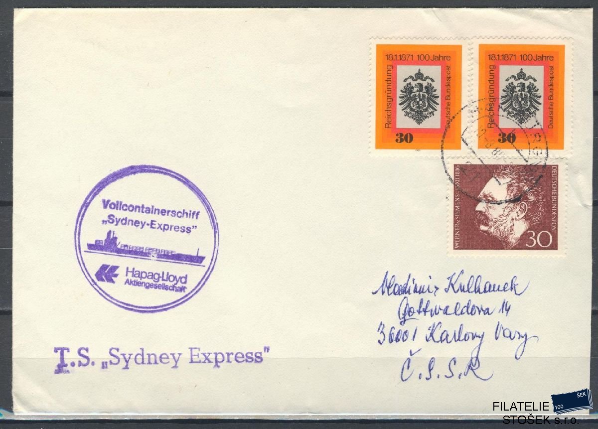 Lodní pošta celistvosti - Deutsche Schifpost - MS Sydney Express