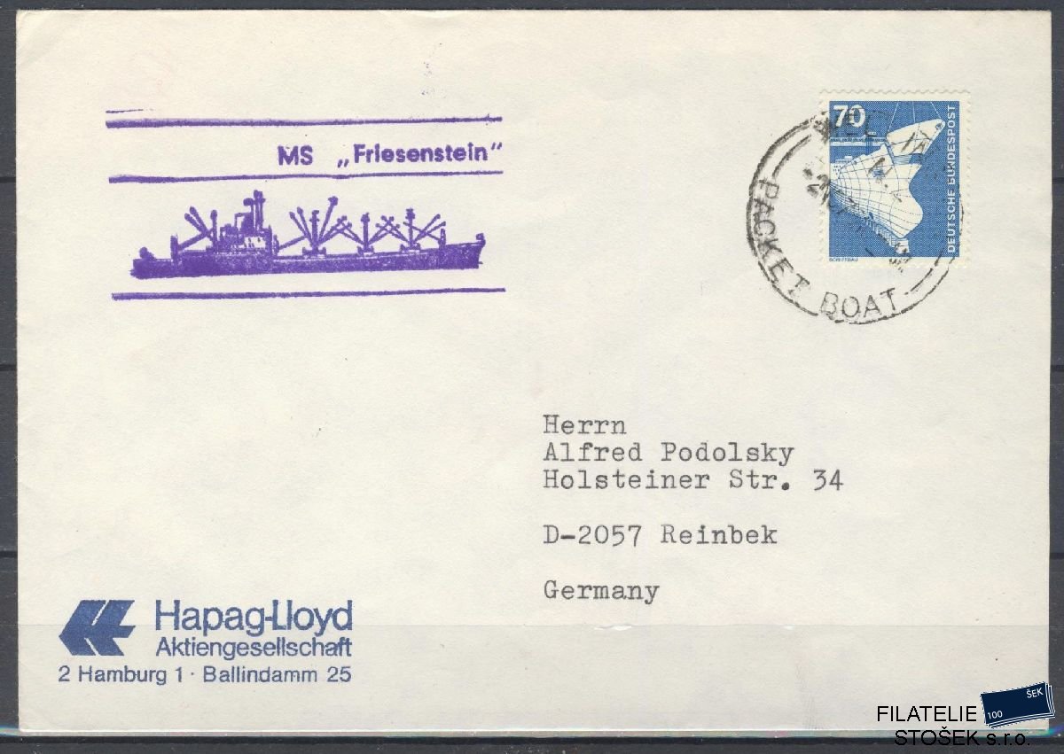 Lodní pošta celistvosti - Deutsche Schifpost - MS Friesenstein