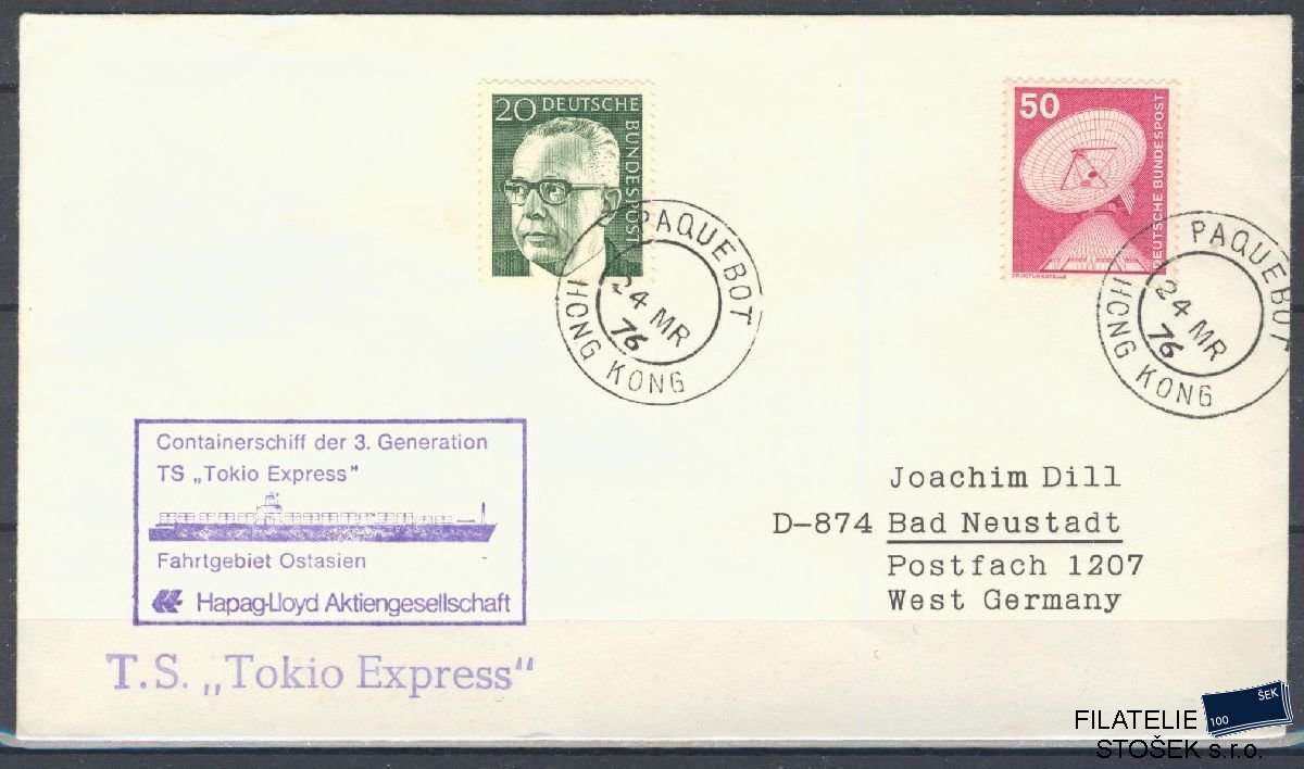 Lodní pošta celistvosti - Deutsche Schifpost - MS Tokio Express