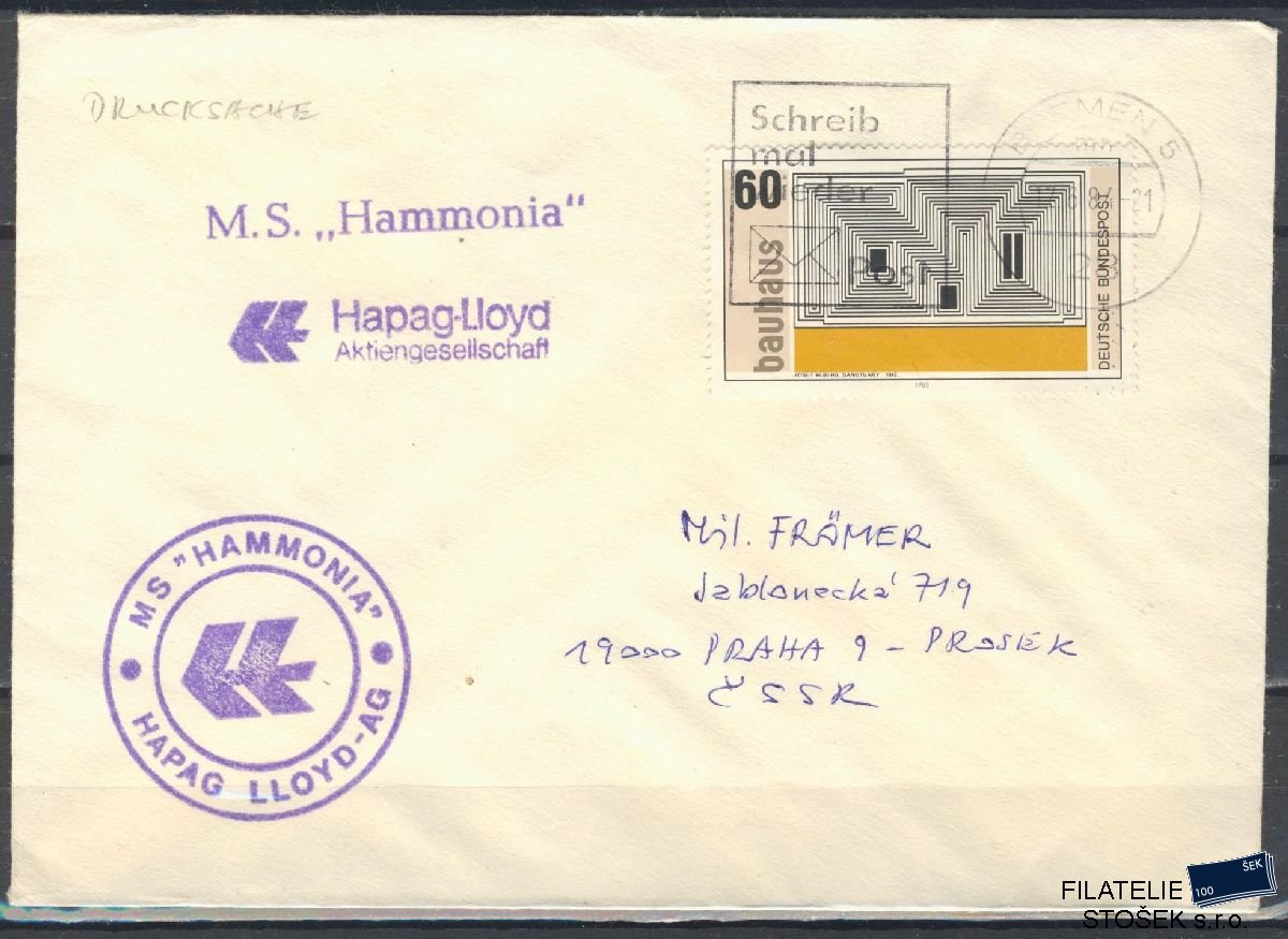 Lodní pošta celistvosti - Deutsche Schifpost - MS Hammonia