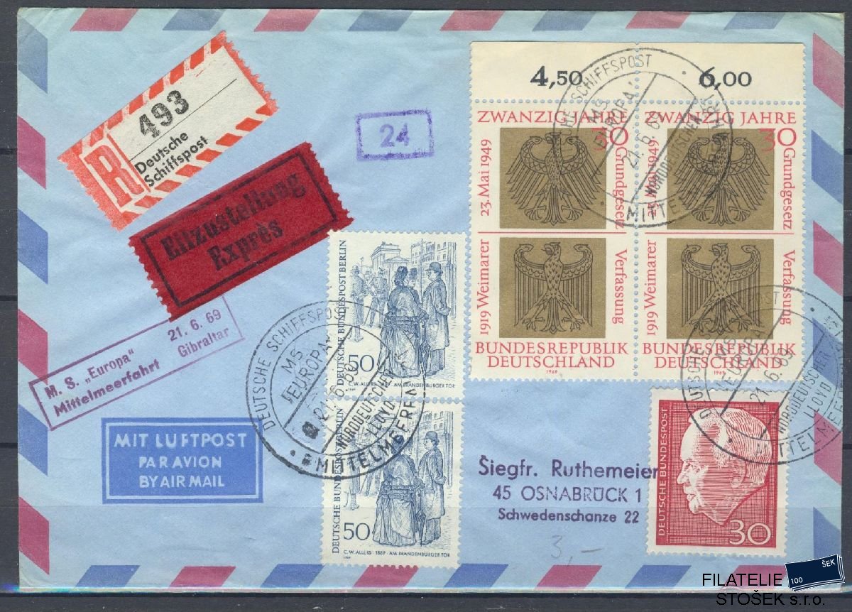 Lodní pošta celistvosti - Deutsche Schifpost - MS Europa