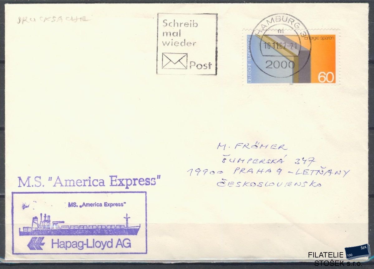 Lodní pošta celistvosti - Deutsche Schifpost - MS America Express