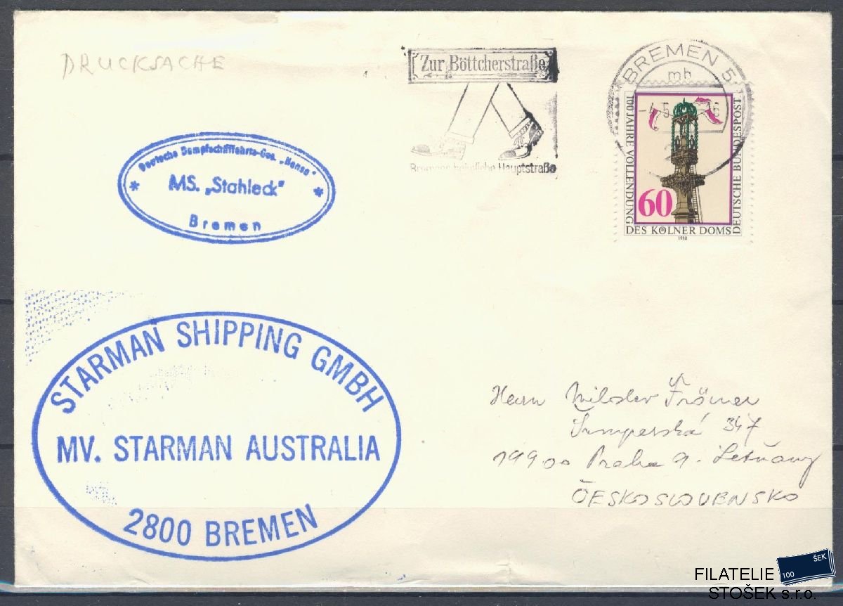 Lodní pošta celistvosti - Deutsche Schifpost - MS Starman Australia