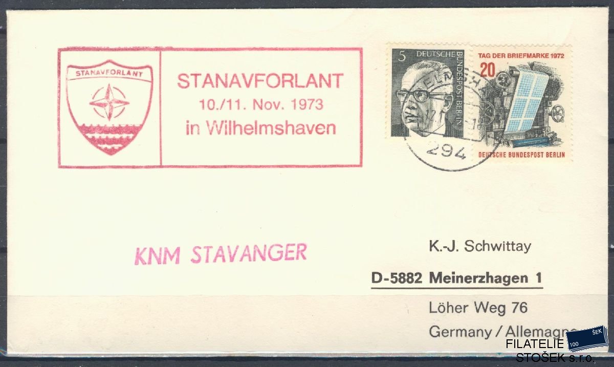 Lodní pošta celistvosti - Deutsche Schifpost - MS Stavanger