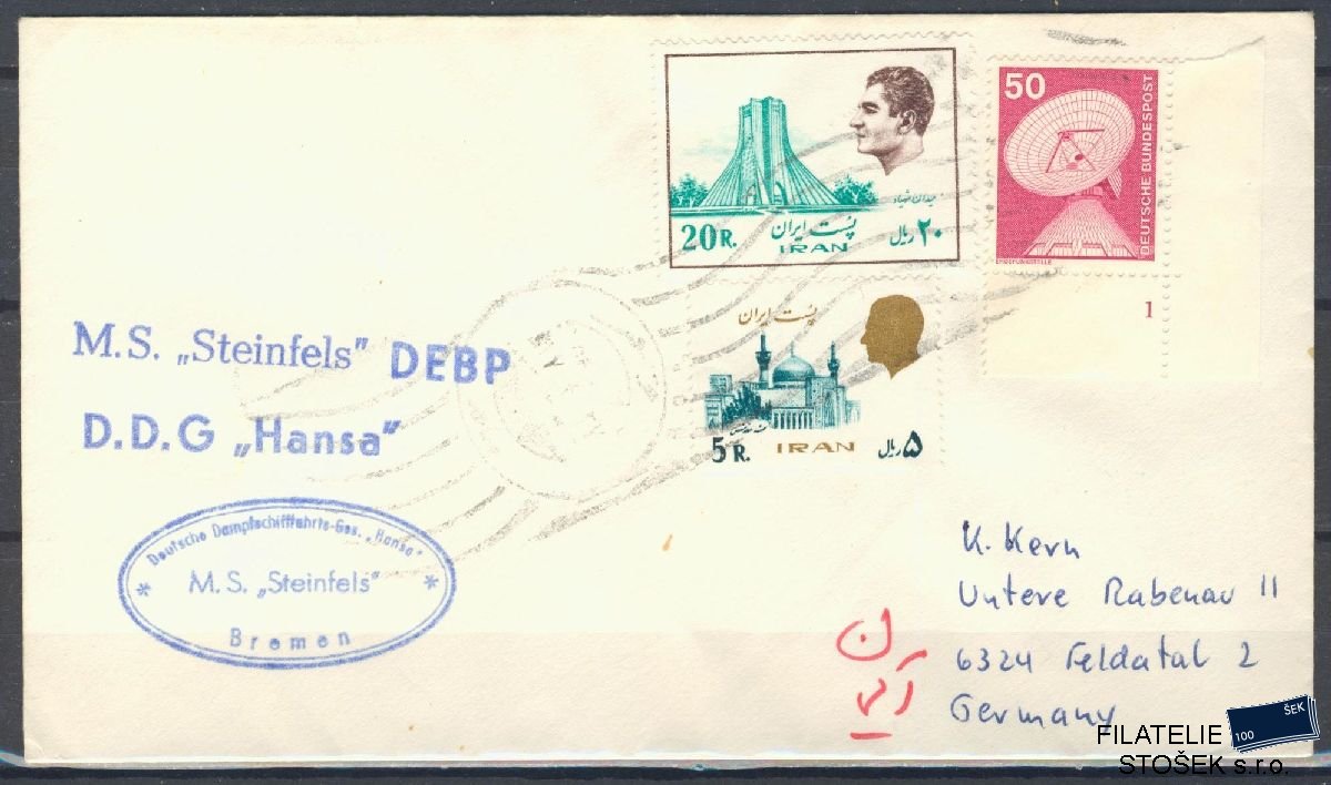 Lodní pošta celistvosti - Deutsche Schifpost - MS Steinfels
