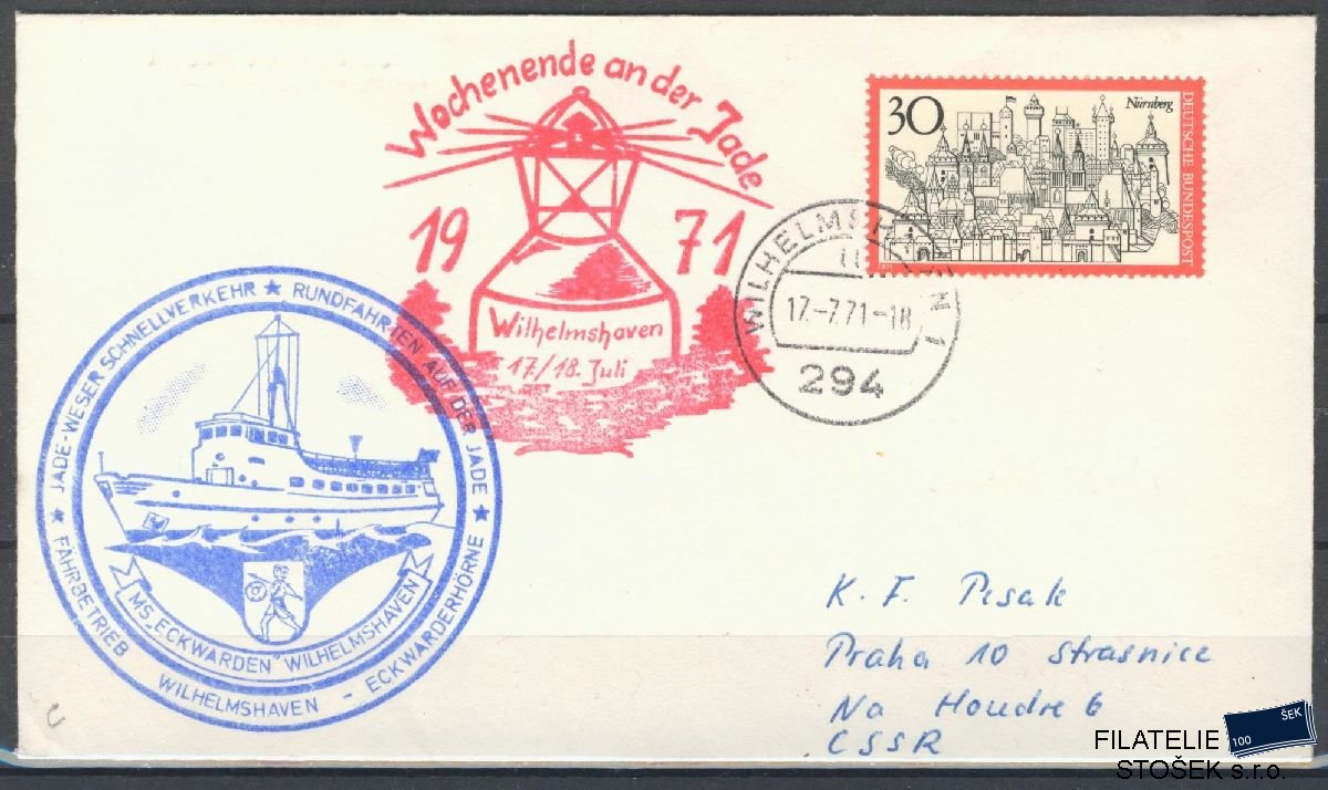 Lodní pošta celistvosti - Deutsche Schifpost - MS Eckwarden Wilhelmshafen