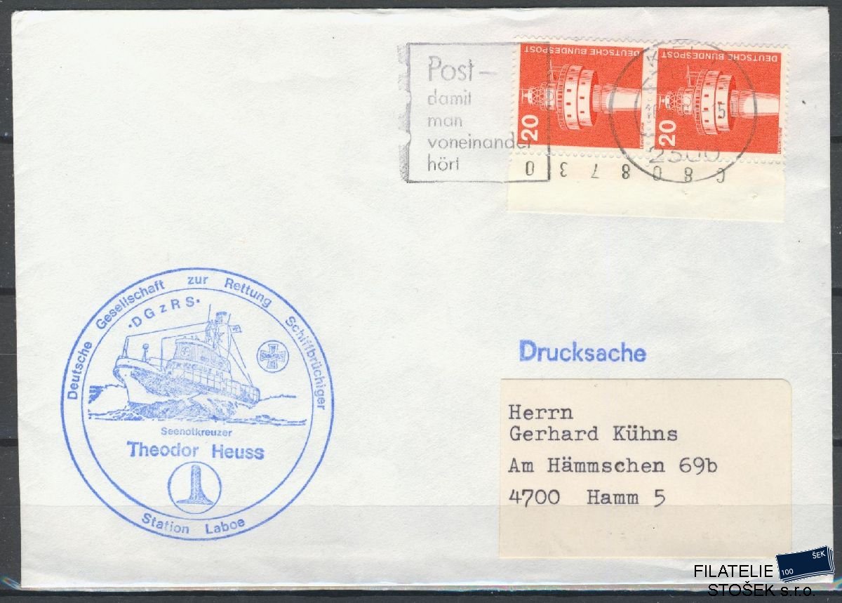 Lodní pošta celistvosti - Deutsche Schifpost - MS Theodor Heuss