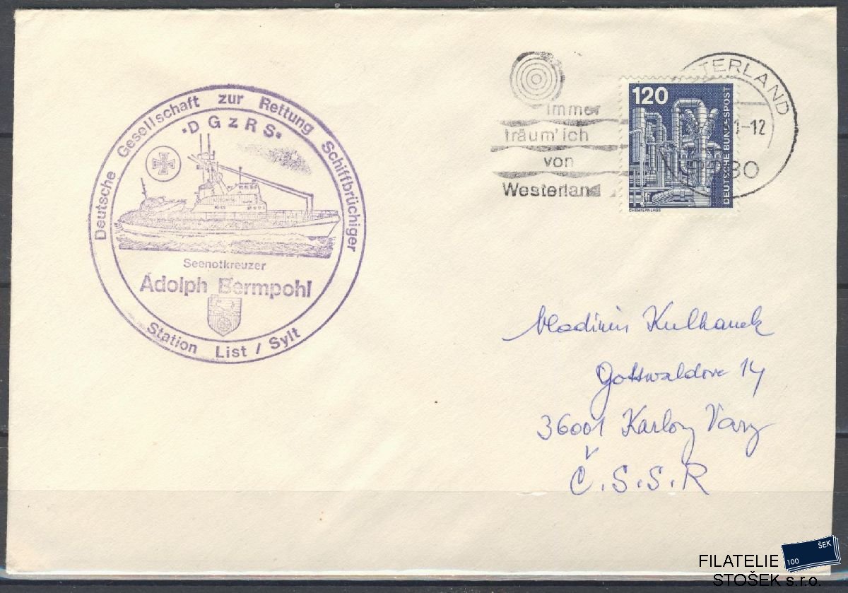 Lodní pošta celistvosti - Deutsche Schifpost - MS Adolph Bermpohl