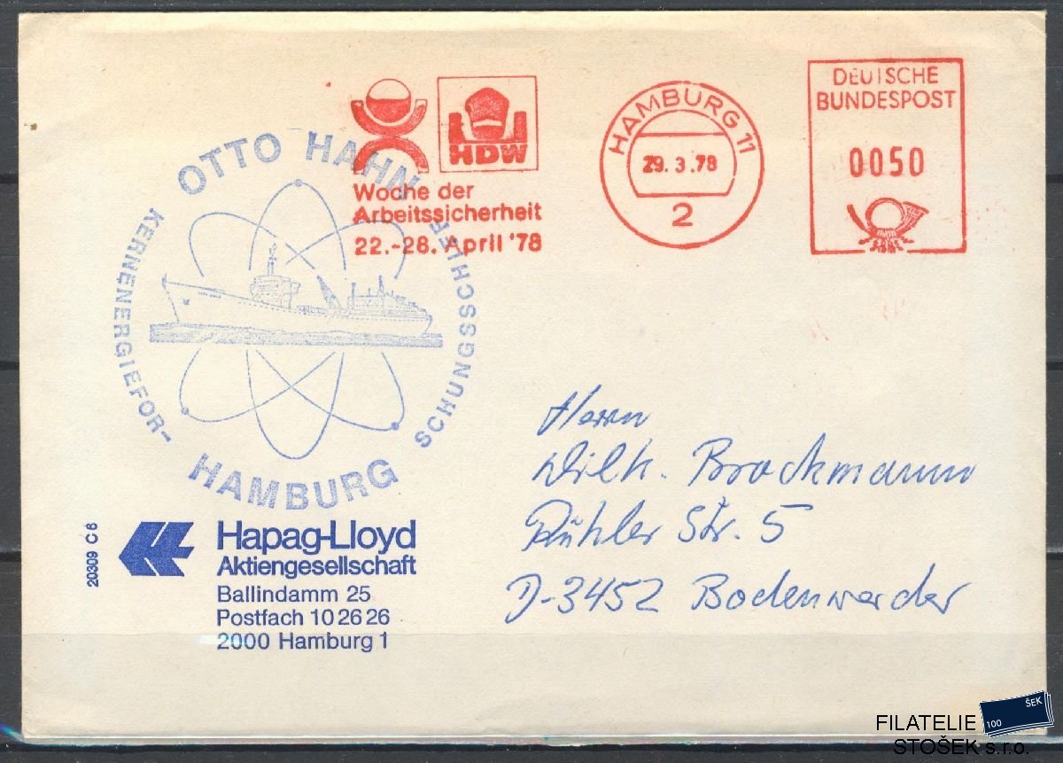 Lodní pošta celistvosti - Deutsche Schifpost - MS Otto Hajn Hamburg