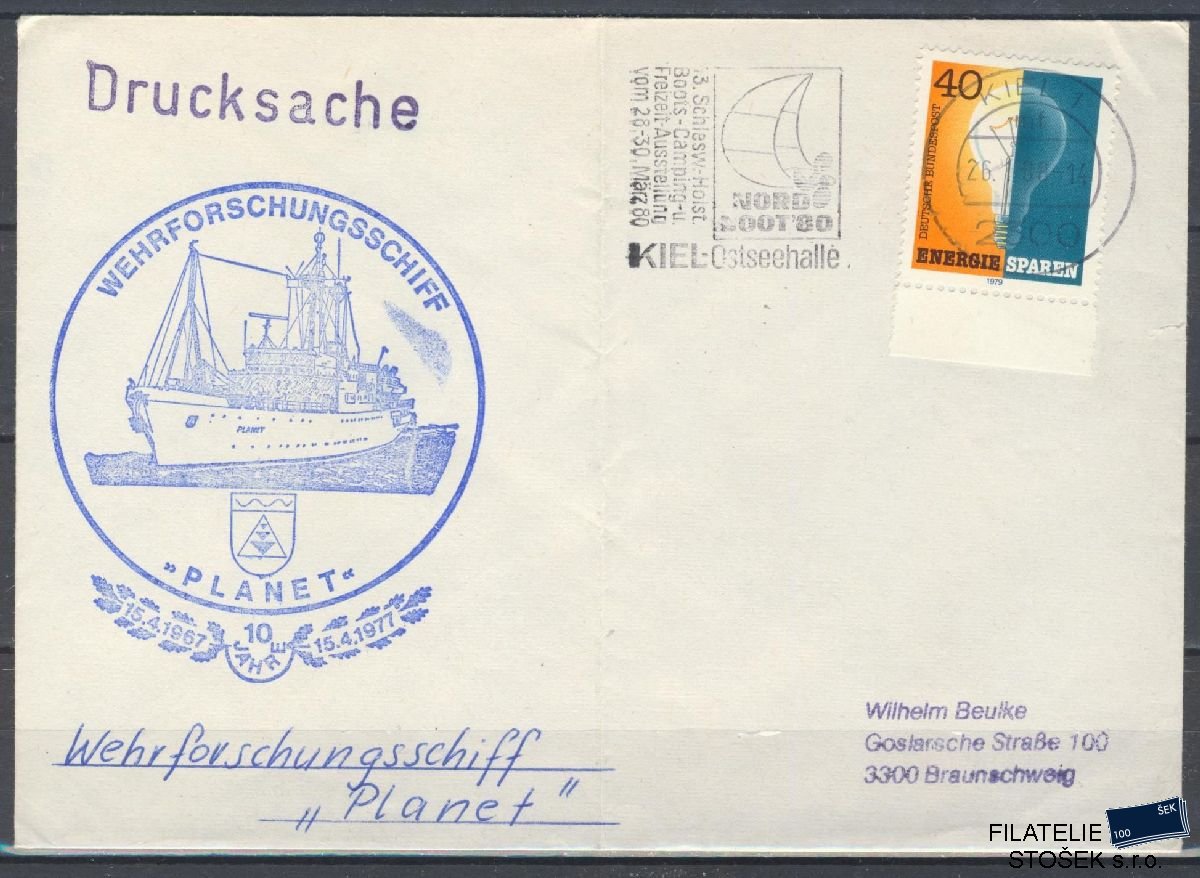 Lodní pošta celistvosti - Deutsche Schifpost - MS Planet