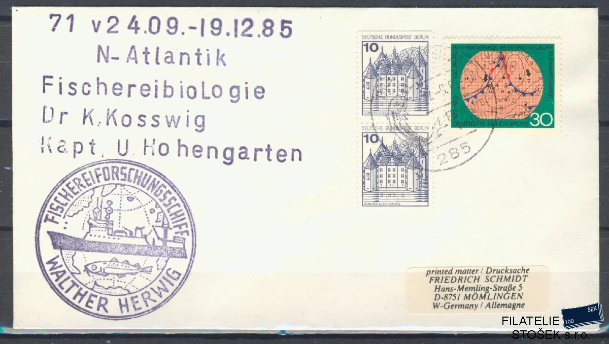 Lodní pošta celistvosti - Deutsche Schifpost - MS Walter Herwig