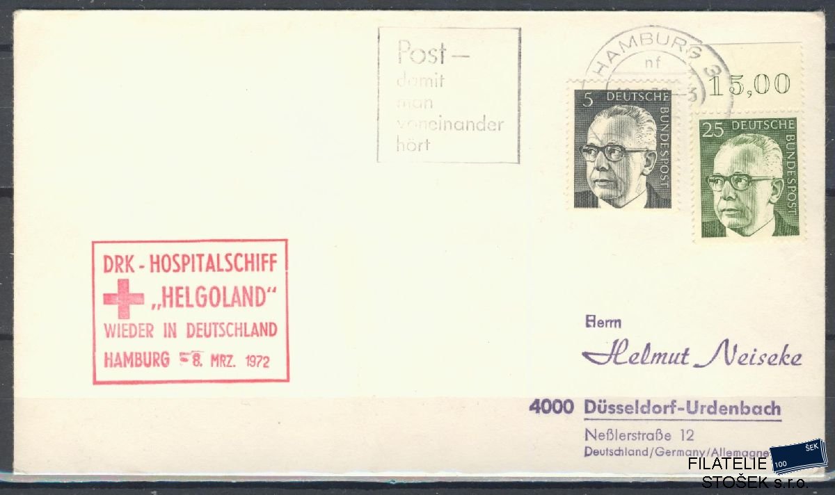 Lodní pošta celistvosti - Deutsche Schifpost - MS Hospitalshiff Helgoland