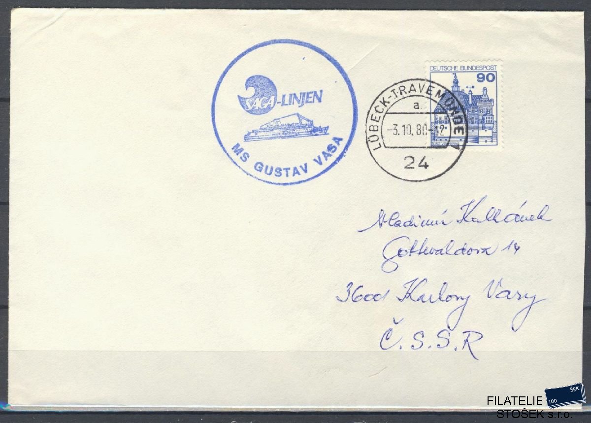 Lodní pošta celistvosti - Deutsche Schifpost - MS Gustav Vasa