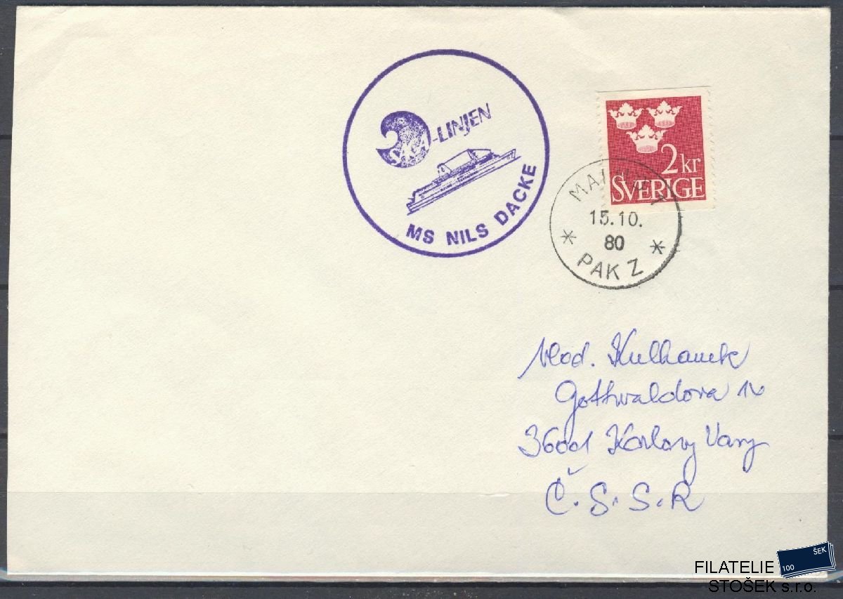 Lodní pošta celistvosti - Deutsche Schifpost - MS Nils Dacke