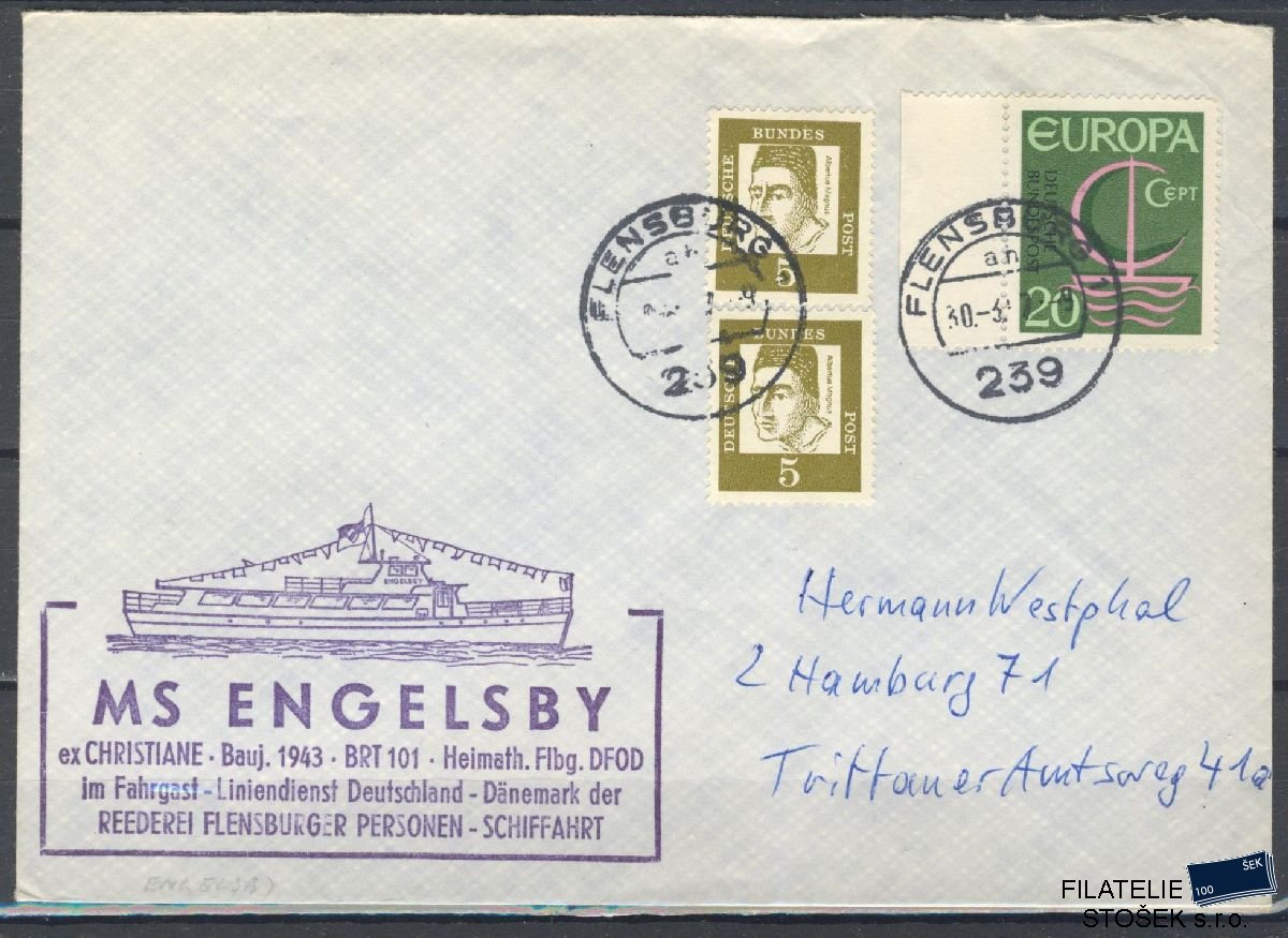 Lodní pošta celistvosti - Deutsche Schifpost - MS Engelsby