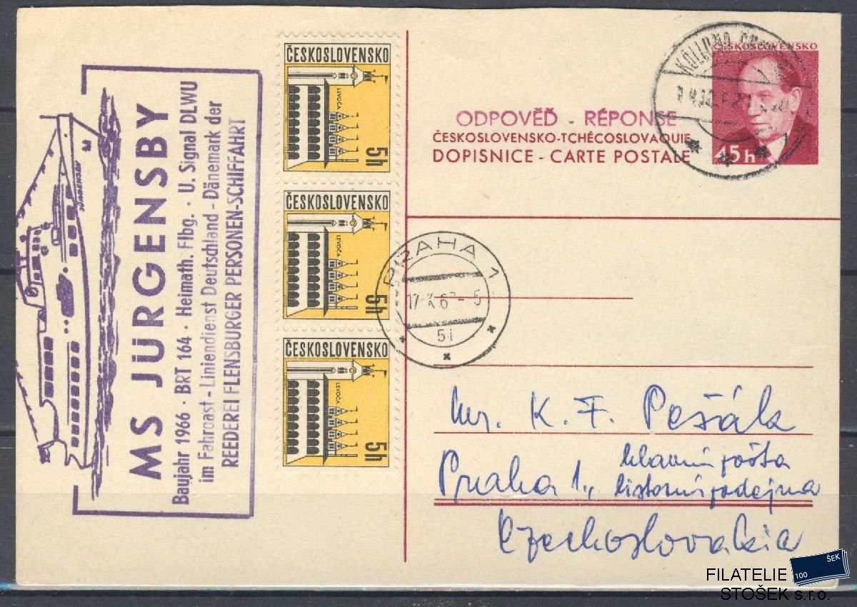Lodní pošta celistvosti - Deutsche Schifpost - MS Jurgensby