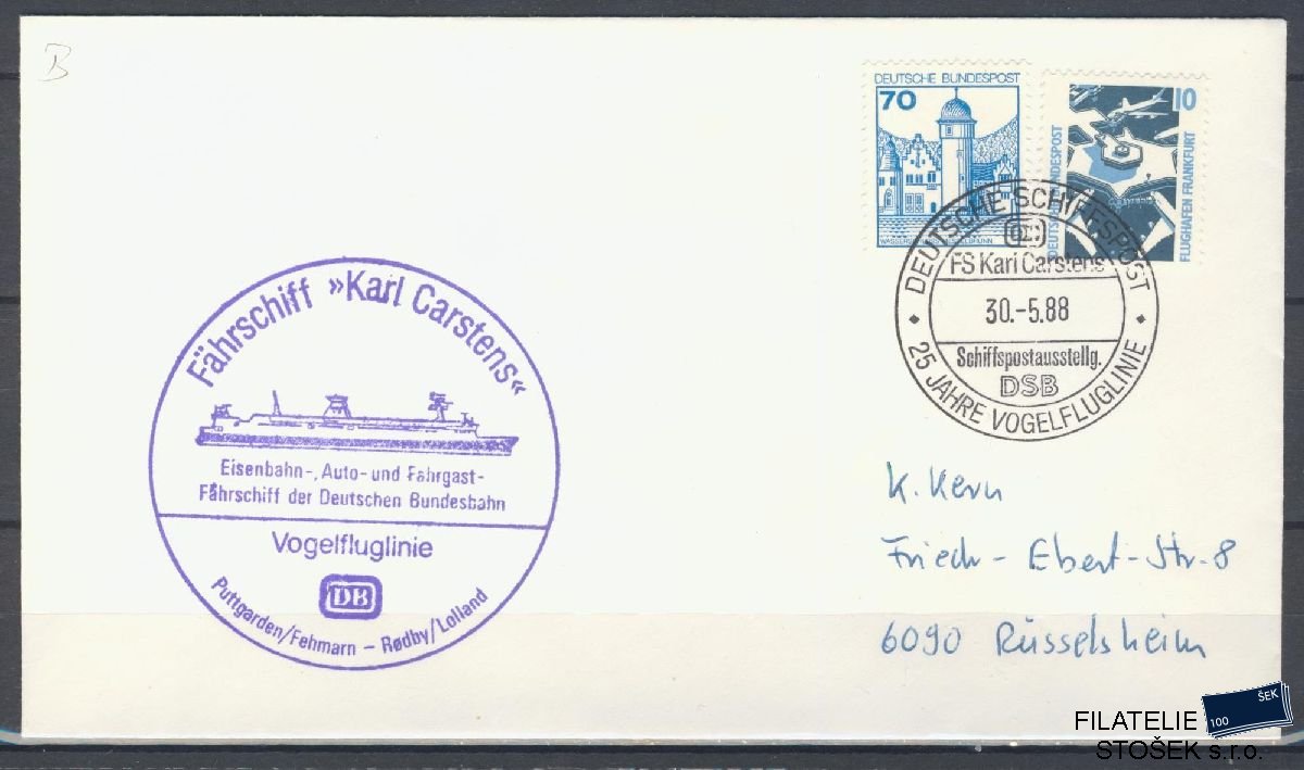 Lodní pošta celistvosti - Deutsche Schifpost - MS Karl Carstens