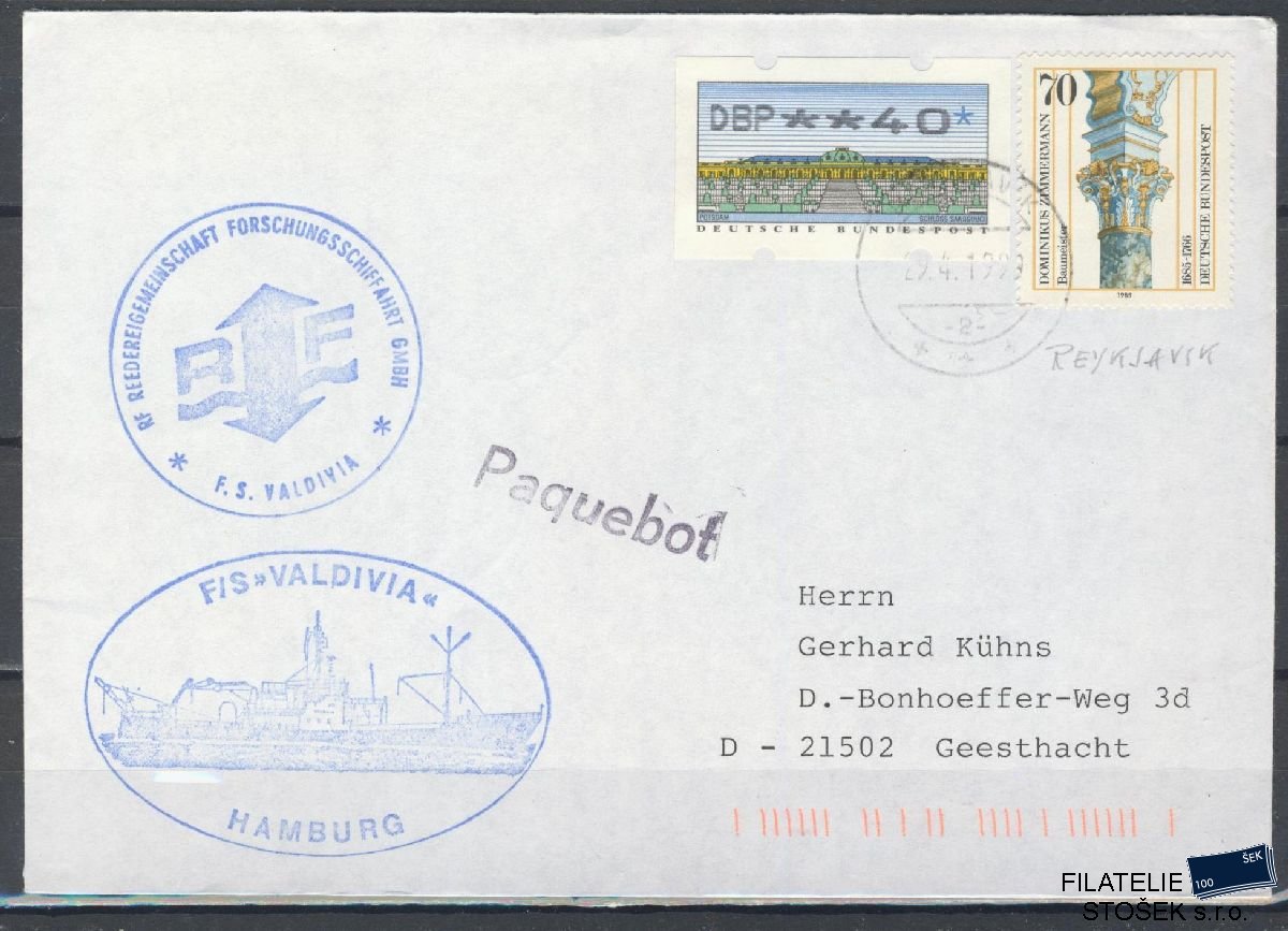 Lodní pošta celistvosti - Deutsche Schifpost - MS Valdivia