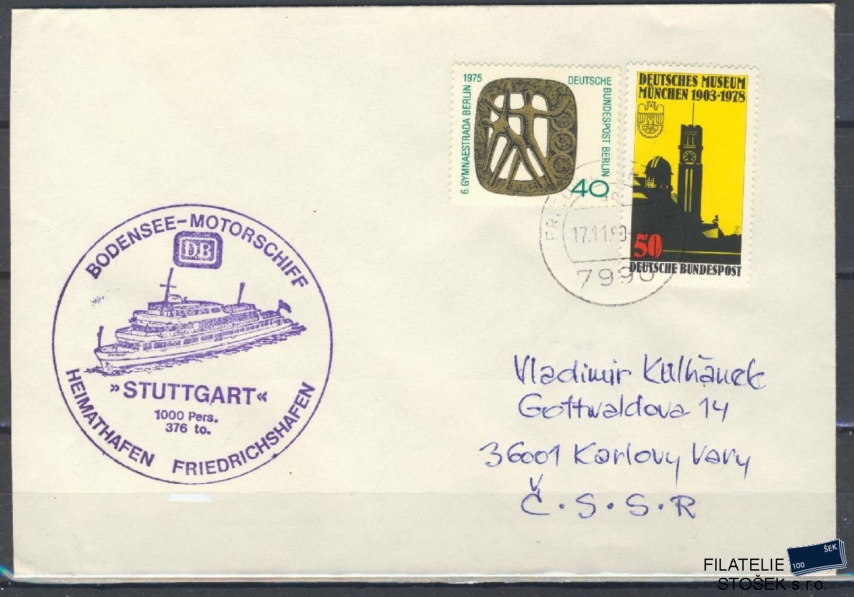 Lodní pošta celistvosti - Deutsche Schifpost - MS Stuttgart