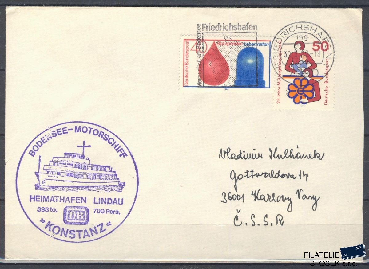 Lodní pošta celistvosti - Deutsche Schifpost - MS Lindau