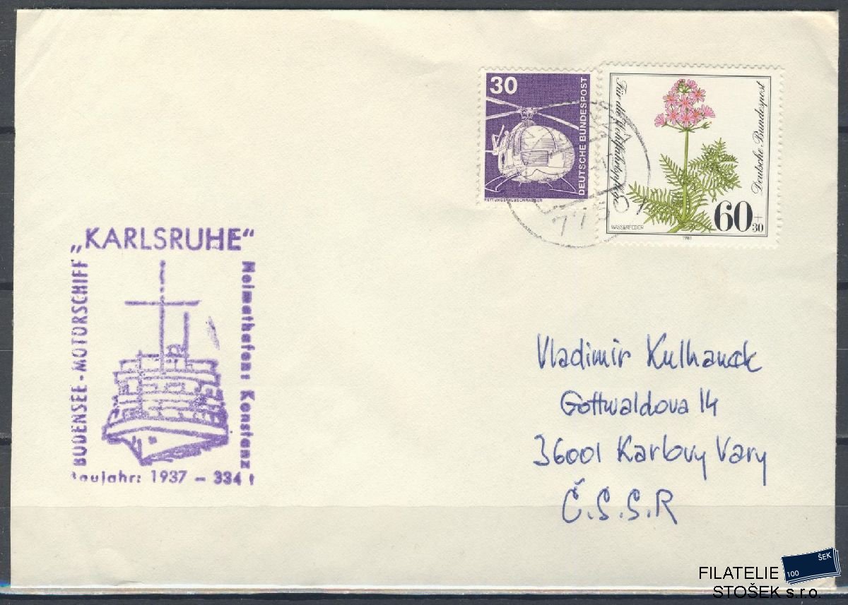 Lodní pošta celistvosti - Deutsche Schifpost - MS Karlsruhe