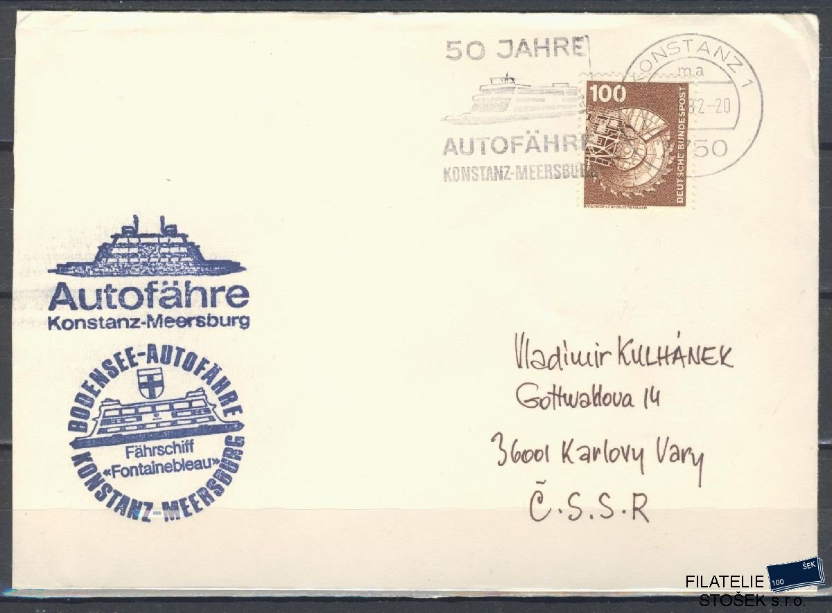 Lodní pošta celistvosti - Deutsche Schifpost - MS Konstanz Meersburg