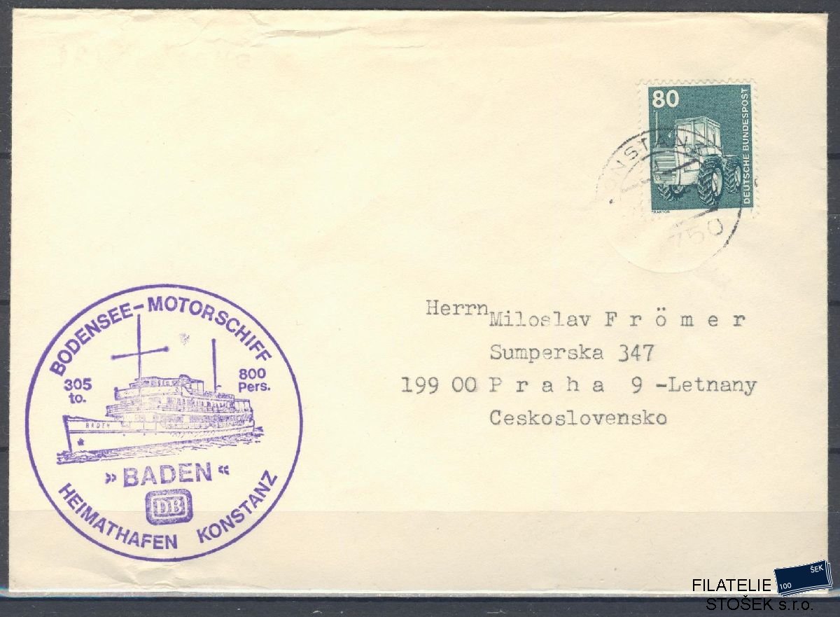 Lodní pošta celistvosti - Deutsche Schifpost - MS Baden