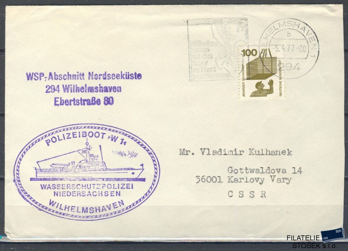 Lodní pošta celistvosti - Deutsche Schifpost - MS Polizeiboot W1