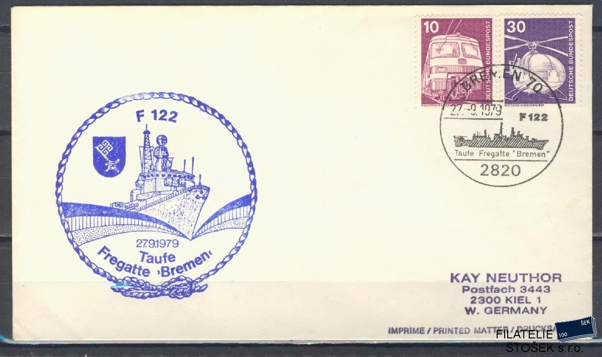 Lodní pošta celistvosti - Deutsche Schifpost - Fregate Brehmen