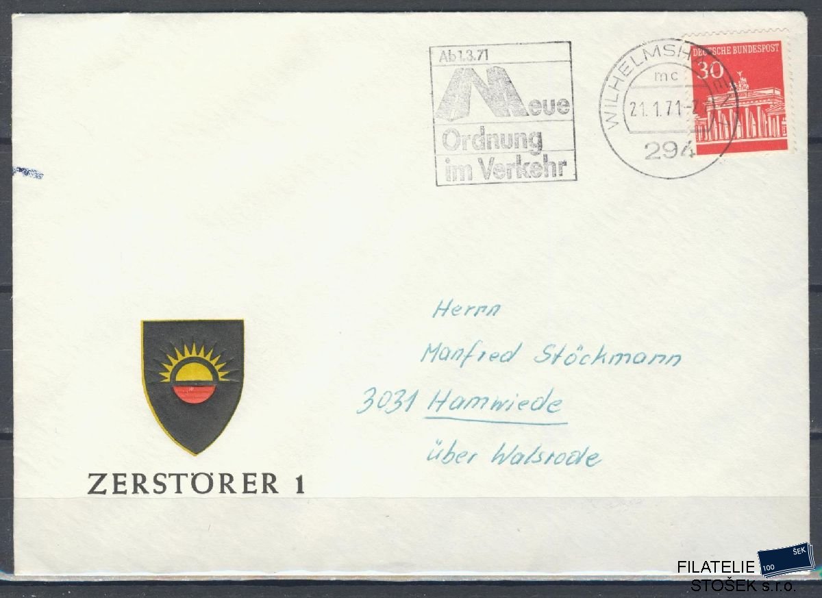 Lodní pošta celistvosti - Deutsche Schifpost - Zerstörer 1